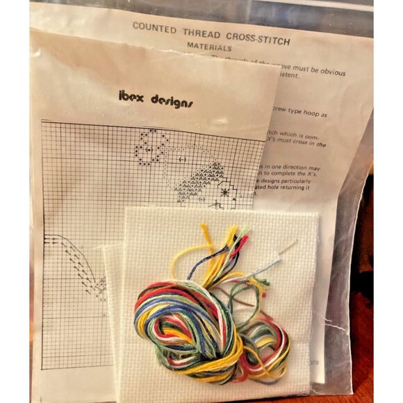 Cross Stitch Kit Ibex 1979 Counted Thread Design Sport Turtle Skiing 46 Vintage - Picture 2 of 4